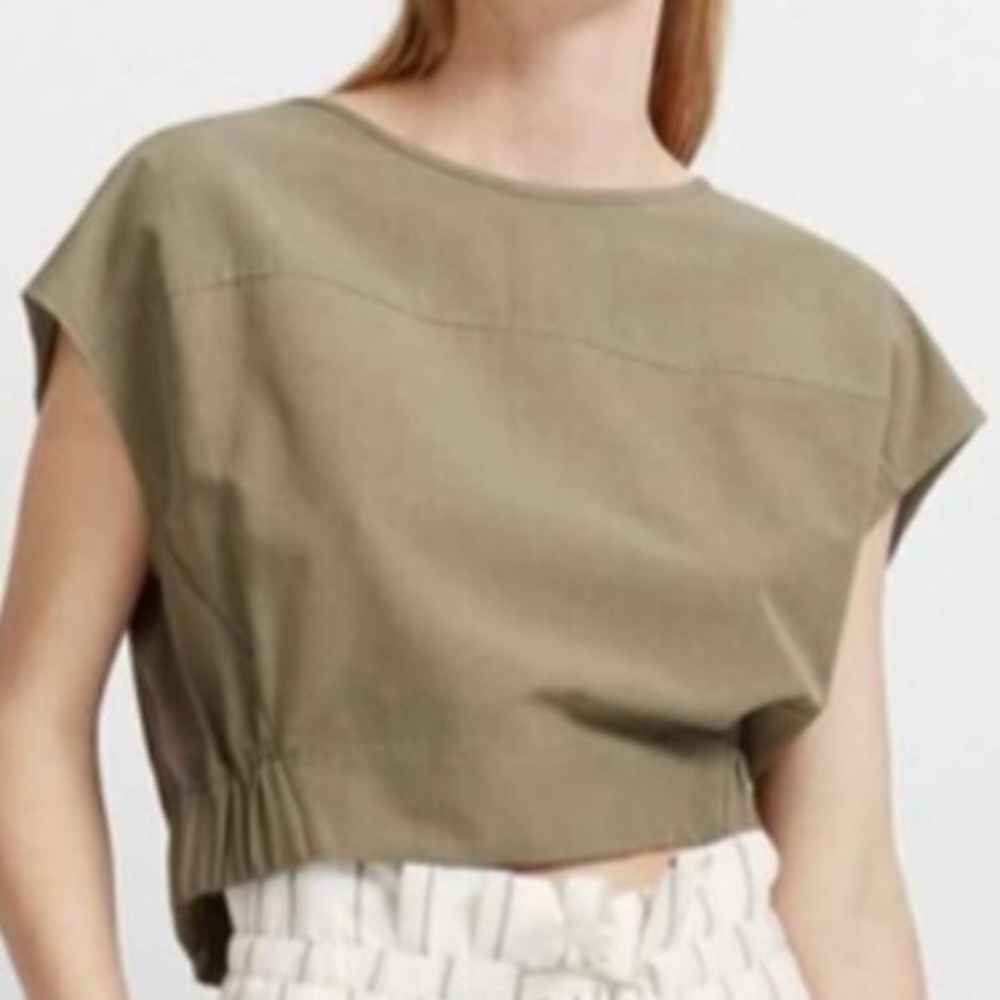 Club Monaco Olive Crop Top
